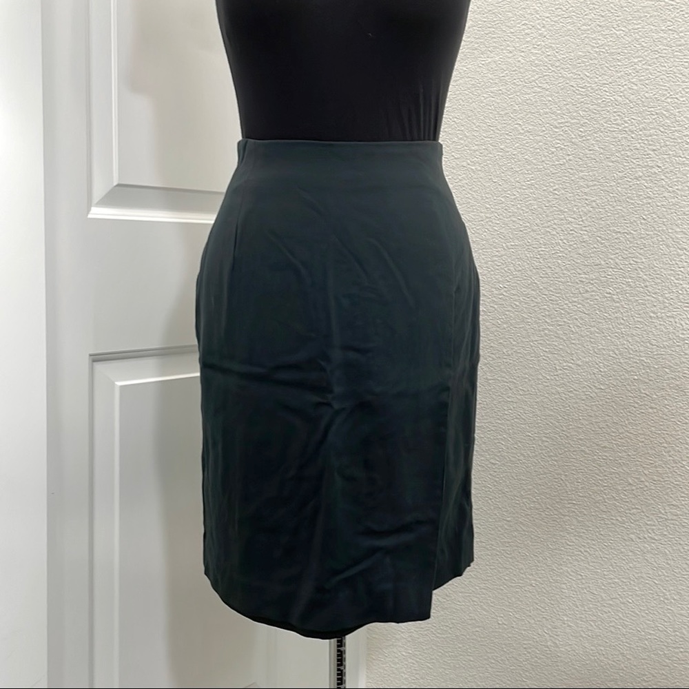 Vintage Anne Taylor Green Wool Pencil Skirt